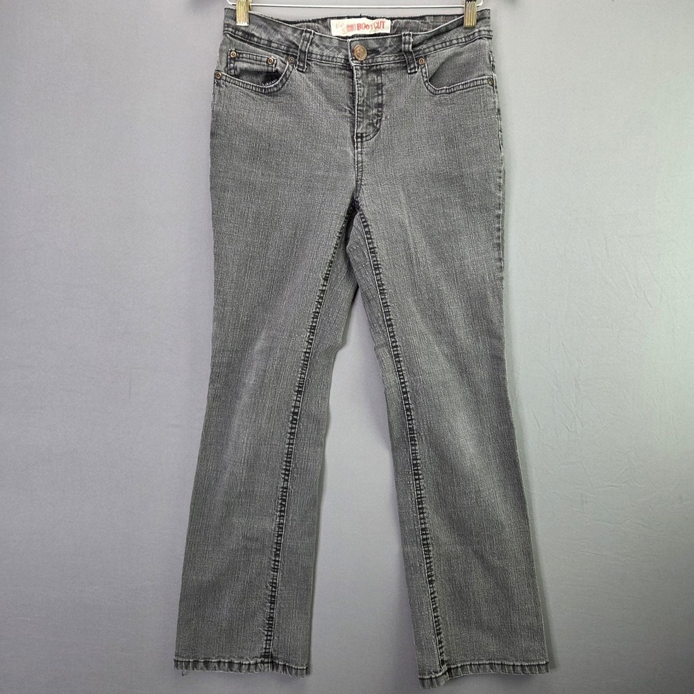 Faded Glory Jeans Bootcut Petite 4 Black Faded Stretch Denim Mid Rise 3377